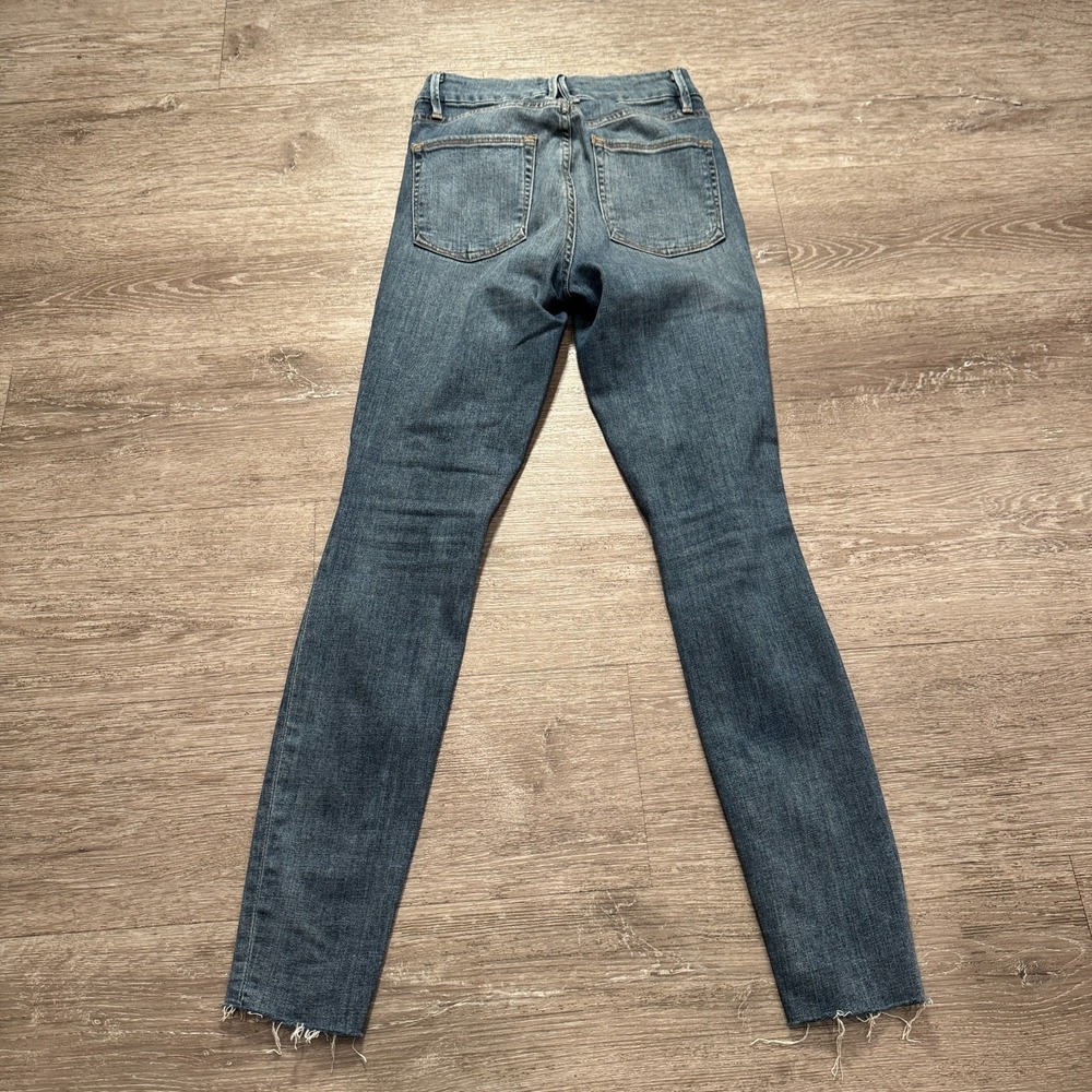 Good American Jeans Womens 0 25 Blue Denim Good Waist 24x28 Distressed Casual - Picture 5 of 12